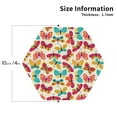 thumbnail image 2 of Vsdgher Colorful Butterflies Leather Coasters for Drinks, Durable Drink Coasters 4 Set for Tabletop Protection, Luxurious Home Décor and Housewarming Gift ( {designName})Hexagon, 2 of 6