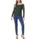 thumbnail image 2 of INSPIRAR CHIC Blusa de Encaje Floral para Mujeres con Mangas Largas Transparentes Off Shoulder XL Verde, 2 of 6