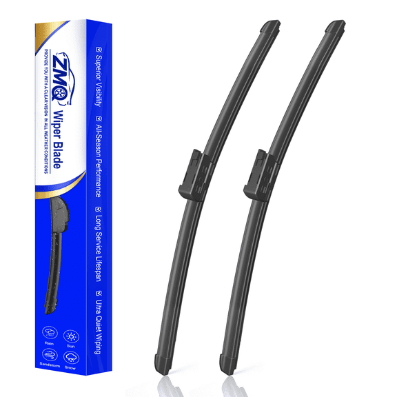 ZMQ 24" 19" Windshield Wiper Blades, Premium All‑Weather OEM Replacement Windshield Wipers, Streak-Free Clean