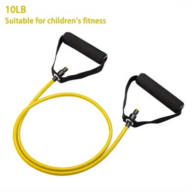 1pc 5 Level Resistance Bands with Handles for Home Exercise and Strength Training - Perfect for Yoga, Pilates and Boxing Yellow-10LB