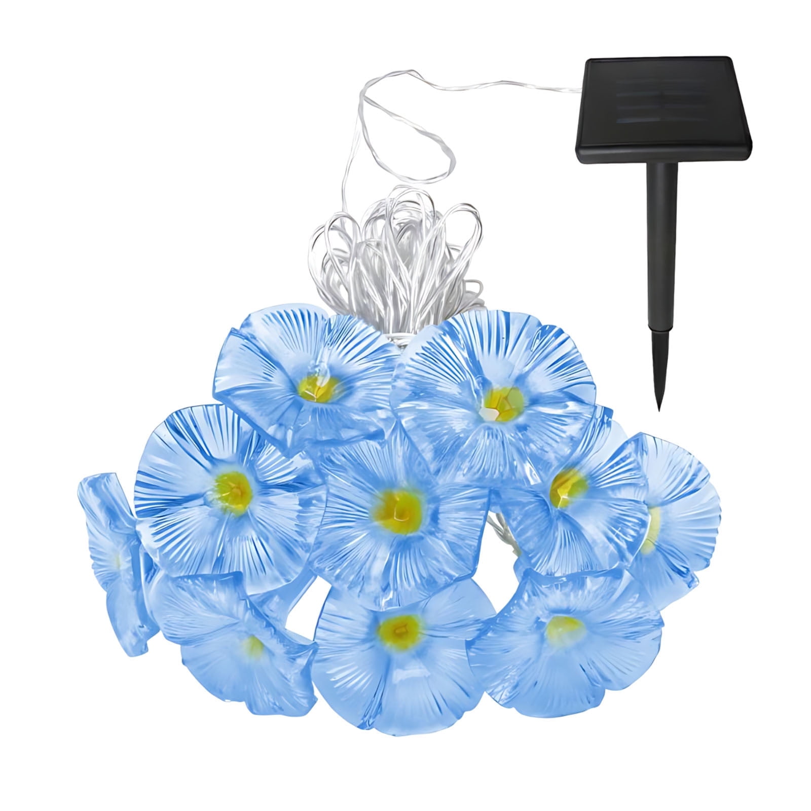 Solar Lights Outdoor, 32Ft Solar Garden Lights with Morning Glory Flowers, Waterproof Outdoor String Lights, Flower String Lights for Homes Wedding Patio Party Decor