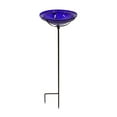 thumbnail image 1 of Achla Designs 12 In Hand Blown Crackle Glass Birdbath w/ Stake, Cobalt Blue, 1 of 7