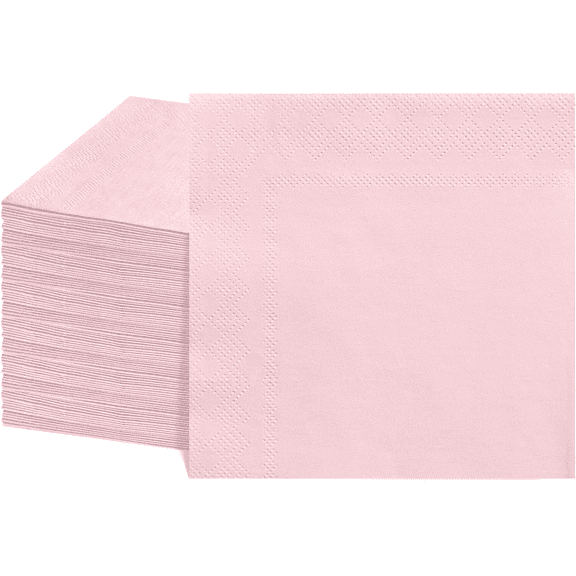 140 Pcs 5 x 5 Light Pink Napkins for Party, Birthday, Bridal Baby Shower, Wedding