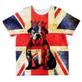 thumbnail image 1 of British Flag Bulldog Crown Grunge All Over Toddler T Shirt Multi 6T, 1 of 1