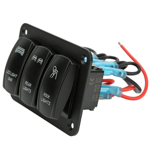 Led Light Bar Switch, 5V 3.1A Output 3 Gang Rocker Switch Waterproof  Multiple Protections For Car ATV UTV Yacht 