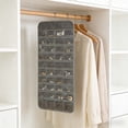 thumbnail image 3 of Hanging Jewelry Organizer, Double-Sided Necklace Rack with 80 Pockets and Metal Hanger for Wall Or Door Storage, Black, 3 of 5