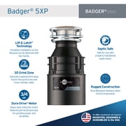 InSinkErator Garbage Disposal, Badger 5XP, 3/4 HP Continuous Feed