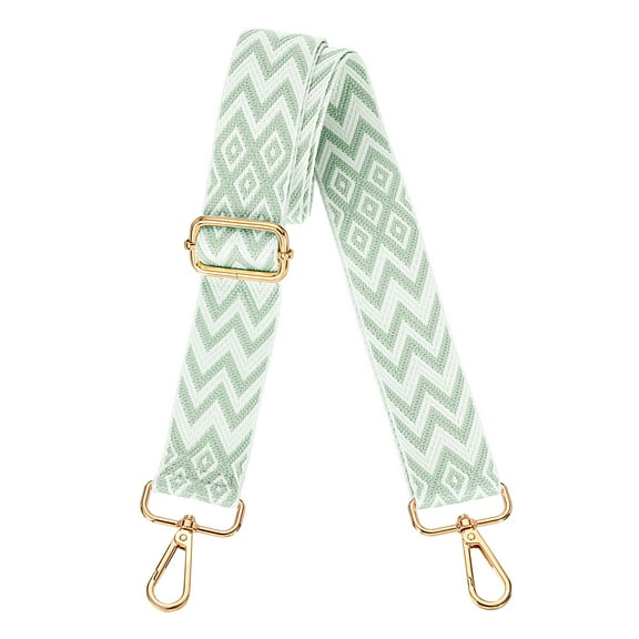 Purse Straps Replacement Crossbody, 1.5 Inch Wide Shoulder Bag Strapwith Light Gold Buckle, Green Geometrical