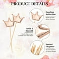 thumbnail image 3 of Uxcell Crown Cupcake Toppers Glittery Princess Cake Toppers Mini Cupcake Picks, Fit for Birthday Party Cake Decorations Champagne, 3 of 7