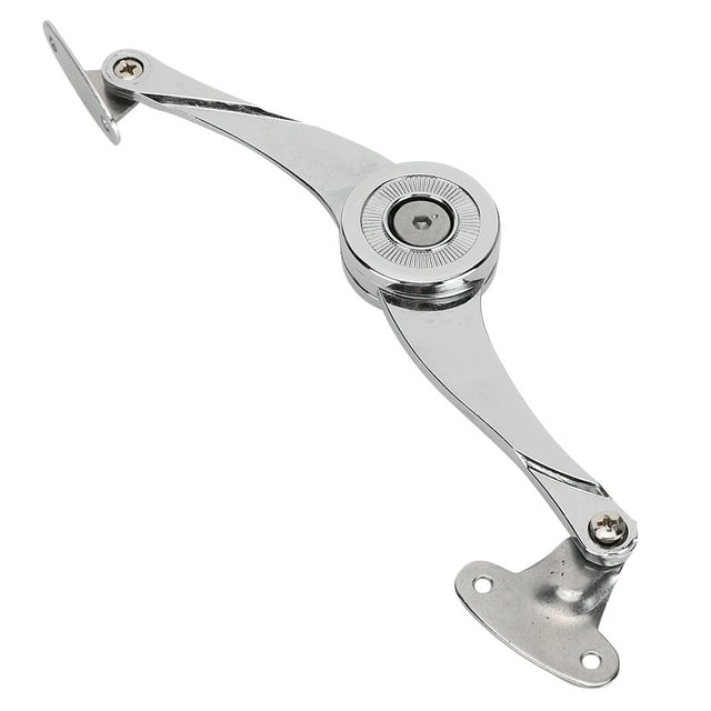 suministros de cocina amortiguador de gas para puerta de armario amortiguador de gas para puerta de armario para cocina de dormitorio anggrek arte y manualidades amortiguador de gas de aleación de zinc, vista frontal cercana de brazo articulado cromado, longitud aprox. 13.5–15.5 cm con diámetro del eje aprox. 4.2 cm, superficie brillante y uniforme, incluye placa y tornillos de montaje; herraje para puertas de gabinete, a menudo usado también en tatami para soporte de paneles.