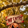 thumbnail image 4 of Halloween Wooden Hanging Sign Spooky Pumpkin NO ENTRY Door Plaque Outdoor Front Porch Yard Decor, 4 of 7