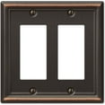 thumbnail image 5 of Amerelle 149RRDB Chelsea Wallplate, 2 Rocker GFCI, Steel, Aged Bronze, 1-Pack, 5 of 6