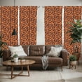 thumbnail image 2 of Ambesonne Ghost Window Curtains, Hand-drawn Ghosts Pattern, Each 28" W x 63" L, Dark Purple and Orange, 2 of 5
