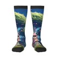 thumbnail image 1 of Fotbe Fantasy Treehouse Planet Scene Calcetas Divertidas Estampadas para Hombre y Mujer, Calcetas de Algodón hasta la Rodilla para Caminar, Correr, Enfermería y Embarazo, 1 of 6