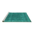 thumbnail image 2 of Ahgly Company Machine Washable Indoor Rectangle Oriental Turquoise Blue Industrial Area Rugs, 2' x 5', 2 of 4