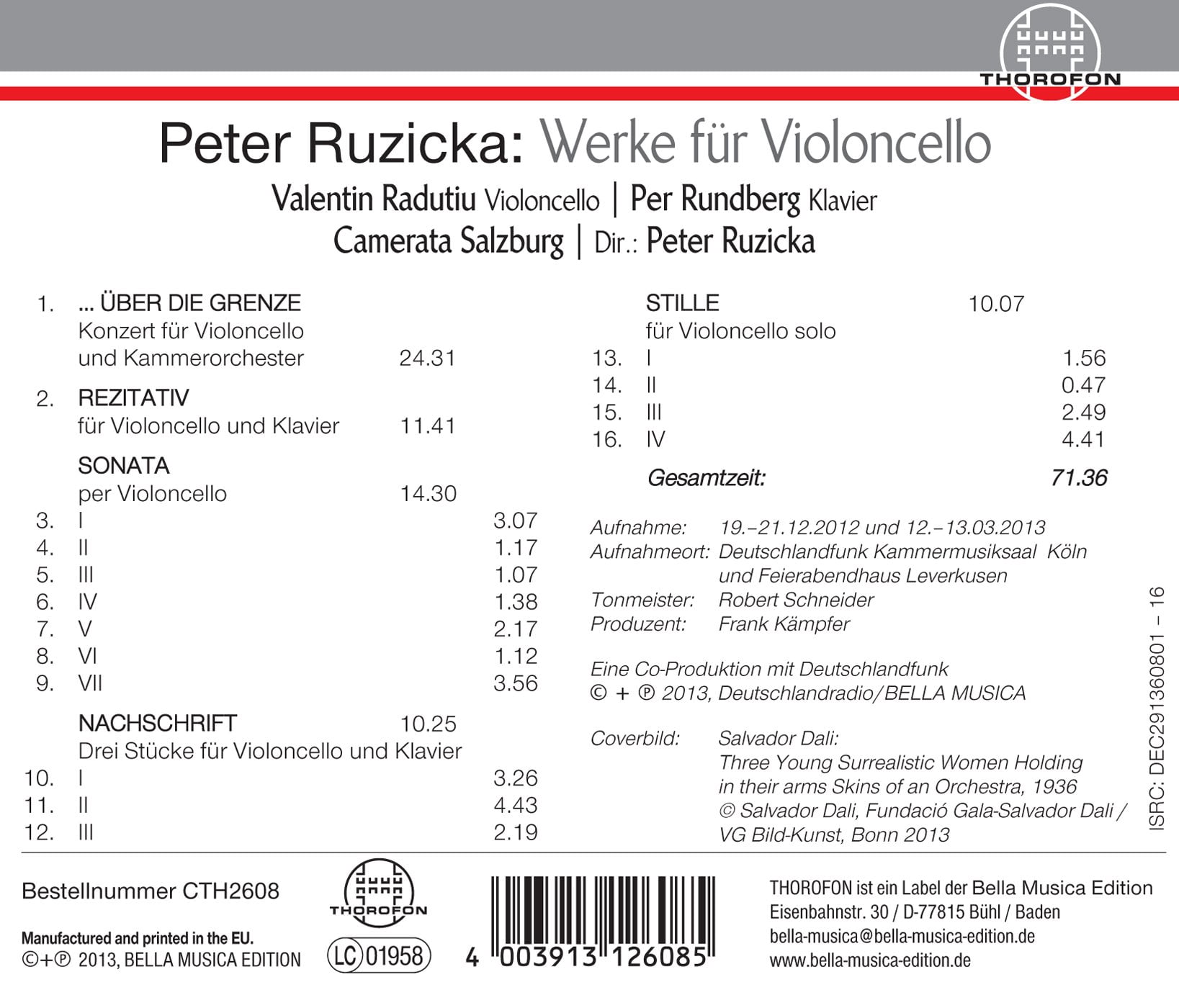 Peter Ruzicka - Works for Cello - Music & Performance - CD
