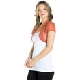 thumbnail image 5 of Fashion Secrets Women's Short Sleeves Sheer Chiffon Bolero Shrug Short Cardigan (Small, Orange), 5 of 7