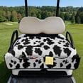 thumbnail image 2 of COEQINE Universal Golf Cart Seat Cover for 2-Seaters, Folds Like a Bag with Handle, 51.2x30.3 Inch Fit for EZGO/Yamaha/Club Car, 4-Pocket, Machine Washable, Black White Cowhide Cow Print, 2 of 8