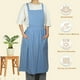 thumbnail image 5 of Delantales de algodón y lino de Unique Bargains, delantal cruzado, delantal de cocina, delantales para mujeres y hombres para cocina BBQ azul, 5 of 7