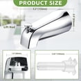 thumbnail image 4 of Universal Bathtub Tub Spout with Diverter, Fits 1/2" Slip-Fit Copper Pipe and 1/2" IPS & 3/4" IPS Thread Connections, Bathroom Bathtub Faucet with Adapters and Hex Wrench, (Chrome), 4 of 5
