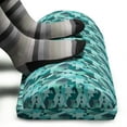 thumbnail image 3 of Geometric Foot Rest, Contemporary Abstract Design Triangles Forming Diamonds Aztec Folk, Non-Slip Backing Ergonomic Memory Foam Leg Support for Office, Teal Turquoise Slate Blue, by Ambesonne, 3 of 5