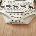 thumbnail image 5 of Weebloom Christmas Baby Girl Outfit Boys Girls Long Sleeve Xmas Cartoon Deer Printed Romper Tops Long Pants Outfits Clothes Sets Beige 0-3 Months, 5 of 7