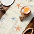 thumbnail image 3 of Navy Blue Shell Coastal Table Runner 90 Inches, Beige Starfish Coral Summer Beach Bed Runner Dresser Scarves Tabletop for Indoor Outdoor Parties/Ceremony/Banquet, 13" x 90", 3 of 9