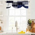 thumbnail image 3 of Blue Grey Patchwork Tie Up Window Valance Abstract Retro Geometric Art Tie-up Valance for Kitchen Windows Adjustable Small Curtain Balloon Shades for Kitchen Bathroom Cafe 42x18inch, 3 of 9
