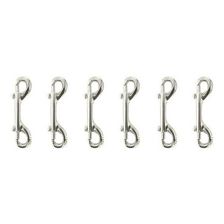 

Lot of (6) 4 Nickel Plated Double Ended Bolt Snaps for Horse Trailer Outdoors 40362-6