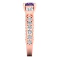 thumbnail image 3 of 2.33 ct Round Cut Simulated Alexandrite 3 Stone 18K Rose Gold Womens Engagement Ring, 3 of 5