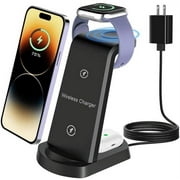 LAMSTOM Wireless Charger Stand, 3 in 1 Fast Wireless Charging Station Dock for Apple Watch Series 7/6/SE/5/4/3/2, AirPods Pro 2, iPhone 13/13 Pro/12/12Pro/SE/X/XR/XS/8 Plus Phone