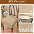 thumbnail image 5 of OKKEEY Waterproof Chair Seat Covers with Velcro Closure, 2Pcs Stretch Slipcovers for Dining Chairs, Removable Seat Cushion Protectors for Kitchen Chairs, Khaki, 5 of 10
