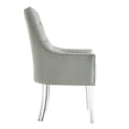 thumbnail image 4 of Inspired Home Gideon PU Leather Dining Chairs Acrylic Leg Swoop Arm (Set of 2), Gray, 4 of 9