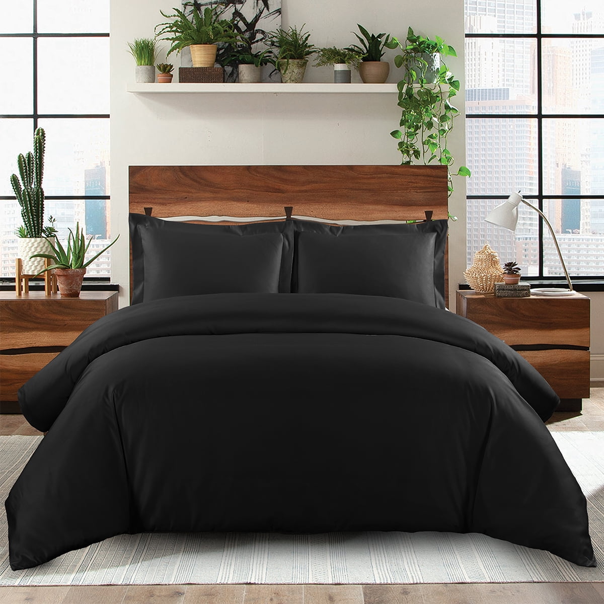 Soft 600 Thread Count 100 Cotton Duvet Cover Set Solid King