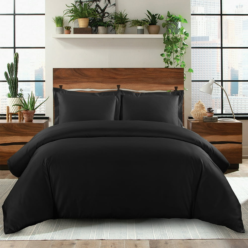 Soft 600 Thread Count 100 Cotton Duvet Cover Set Solid King