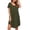 Army Green, variant on Womens Nightgown Soft Sleepwear Pleated Sleepshirt Sleep Dress Short Sleeve Nightdress