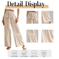 thumbnail image 5 of Cuteduck Womens Wide Leg Palazzo Pants Flowy High Waist Boho Pants with Tie Belt S-2XL, 5 of 7