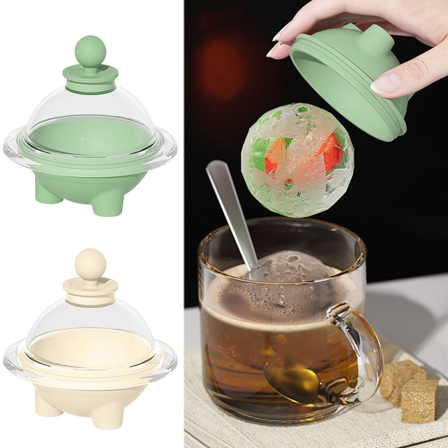 Máquina de bolas de hielo esféricas grandes | Molde de hielo redondo de silicona de grado alimenticio | Bandeja antiadherente duradera y de fácil liberación | Resistente a bajas temperaturas | 1