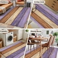thumbnail image 5 of Rectangle Area Rugs 4 x 6 Ft, Farmhouse Purple Brown Non-Slip Residential Carpet, Vintage Wooden Striped Indoor Crawling Mats Runner Rugs for Living Room/Dining Room/Bedroom, 5 of 8
