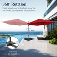 thumbnail image 4 of Best Choice Products 10ft 360 Rotating Cantilever Offset Hanging Market Patio Umbrella w/ Solar Lights - Red, 4 of 9