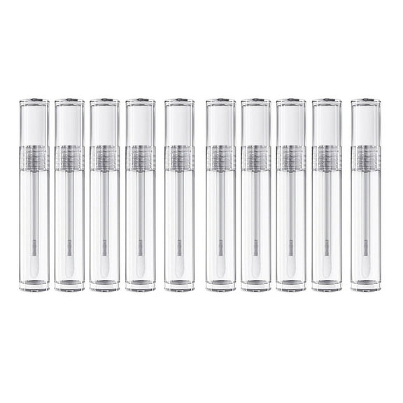 10 Pieces Empty Lip Gloss Tubes Containers Lip Balm Bottles Round Liquid Tube Clear Refillable Makeup Supplies for Woman