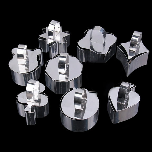 WHAMVOX Stainless Steel Baking Cutter with Pusher for Cake Making Silver Color Easy to Clean without Deformation 2.5 x 3.0 inches