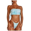 Plus Size Swimsuit For Women Women's High Contrast Gradient Split Bikini Set One Piece Swimsuit
