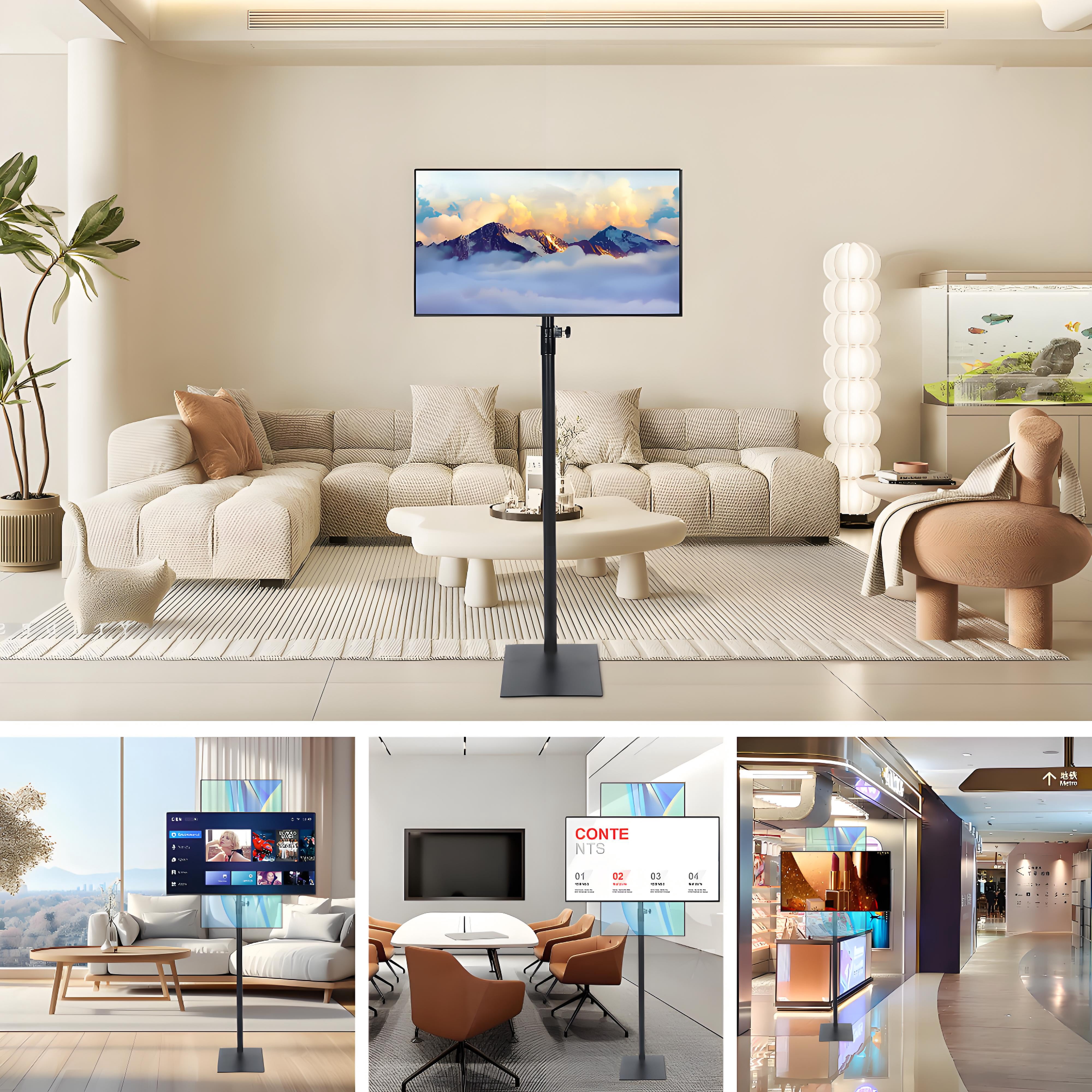 Petoto Floor TV Stand with Mount Swivel for 14 to 42 inch TVs up to 55 lbs, Height Adjustable