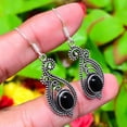 thumbnail image 2 of Natural Black Onyx Gemstone Handmade 925 Sterling Silver Earring 2.01", 2 of 3