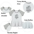 thumbnail image 2 of Pack of 2, I was Daddy's Fastest Swimmer & I'm Proof That My Daddy Does Not Shot Blanks Funny Dresses, Newborn Baby Skirts, Infant Princess Dress, Toddler Frocks (Gray Raglan Dresses, 12-18 Months), 2 of 5