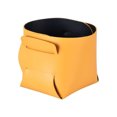 thumbnail image 2 of facefd PU Leather Storage Bag Solid Color Foldable Fashionable Scratchproof Key Earbud Remote Control Case Container Box Black Yellow, 2 of 9