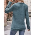 thumbnail image 4 of Lightweight Blouse For Women Solid V Neck Long Sleeve Fall Tops Fashion Ribbed Knit Shirts Cogild, 4 of 6