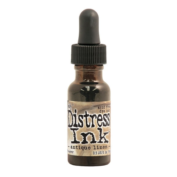 Tim Holtz Distress Ink antique linen, 0.5 oz. reinker bottle (pack of 3)