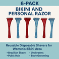 thumbnail image 4 of Dependable Industries 6 Pack Ladies Female Bikini Razors Shavers for the Perfect Brazilian Shave, 4 of 7